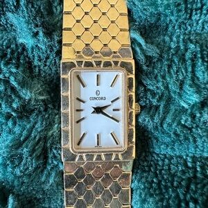 Vintage Authentic Concord 14k Gold Hexagonal Ladies Watch